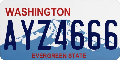 WA license plate AYZ4666