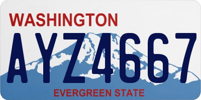 WA license plate AYZ4667