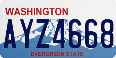 WA license plate AYZ4668