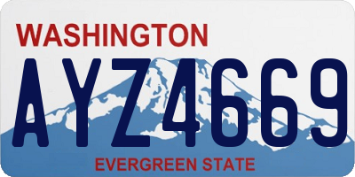 WA license plate AYZ4669