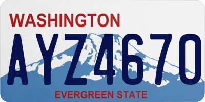 WA license plate AYZ4670