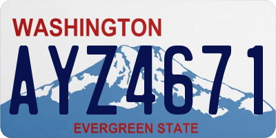 WA license plate AYZ4671