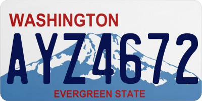 WA license plate AYZ4672