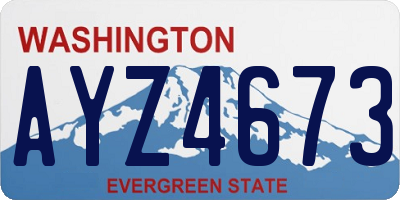 WA license plate AYZ4673