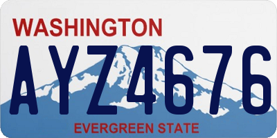 WA license plate AYZ4676