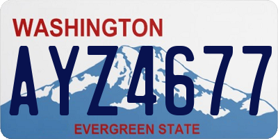 WA license plate AYZ4677