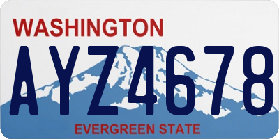 WA license plate AYZ4678