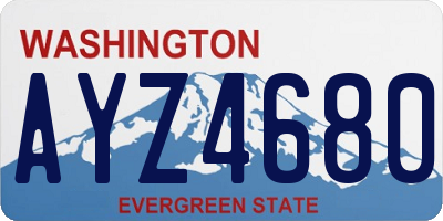 WA license plate AYZ4680