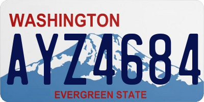 WA license plate AYZ4684