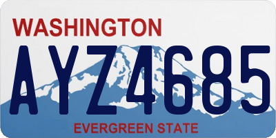 WA license plate AYZ4685