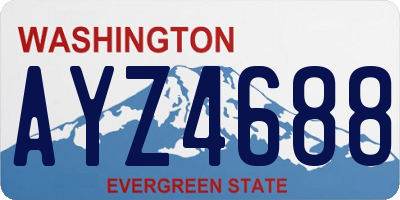 WA license plate AYZ4688