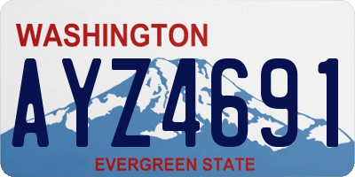 WA license plate AYZ4691