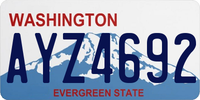 WA license plate AYZ4692