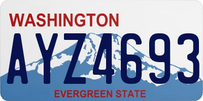 WA license plate AYZ4693