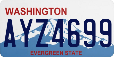 WA license plate AYZ4699