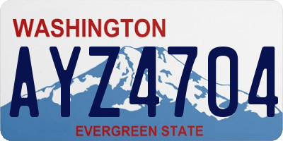 WA license plate AYZ4704