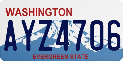 WA license plate AYZ4706