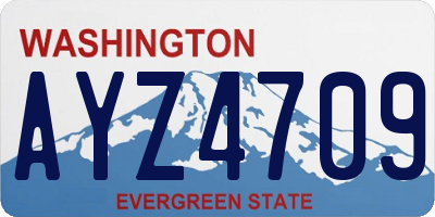 WA license plate AYZ4709