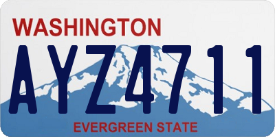 WA license plate AYZ4711