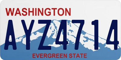WA license plate AYZ4714