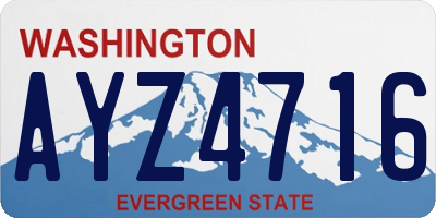 WA license plate AYZ4716