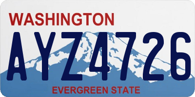 WA license plate AYZ4726