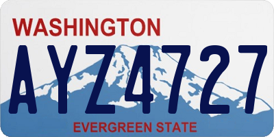 WA license plate AYZ4727