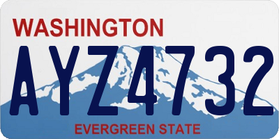 WA license plate AYZ4732
