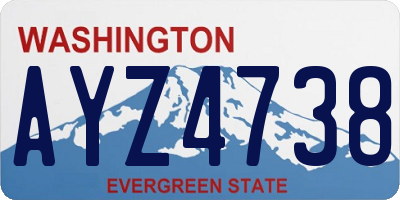 WA license plate AYZ4738