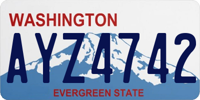 WA license plate AYZ4742