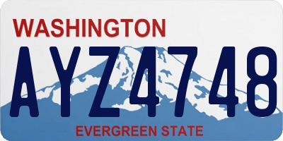 WA license plate AYZ4748