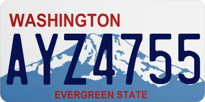 WA license plate AYZ4755
