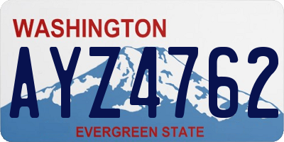 WA license plate AYZ4762