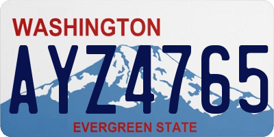 WA license plate AYZ4765