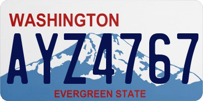 WA license plate AYZ4767