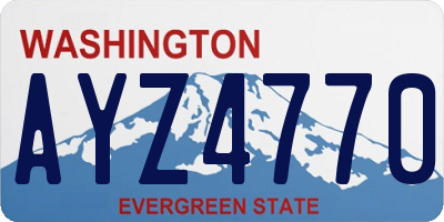 WA license plate AYZ4770