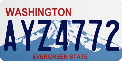 WA license plate AYZ4772