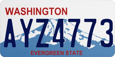 WA license plate AYZ4773