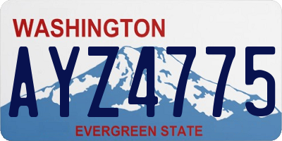 WA license plate AYZ4775