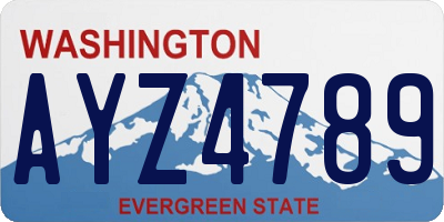 WA license plate AYZ4789
