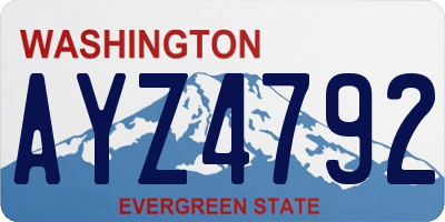 WA license plate AYZ4792