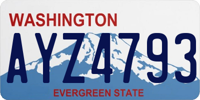 WA license plate AYZ4793