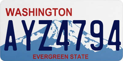 WA license plate AYZ4794