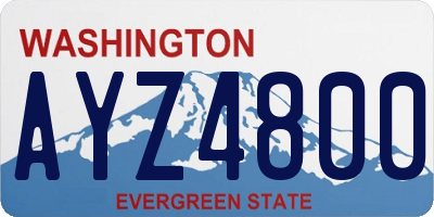 WA license plate AYZ4800