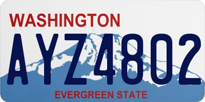 WA license plate AYZ4802