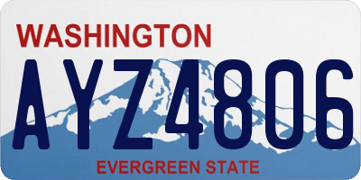 WA license plate AYZ4806
