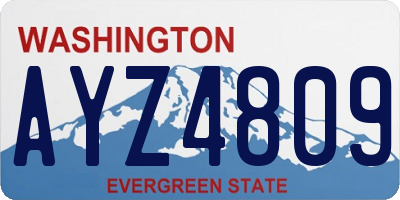 WA license plate AYZ4809