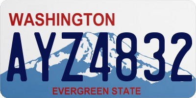 WA license plate AYZ4832