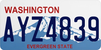WA license plate AYZ4839