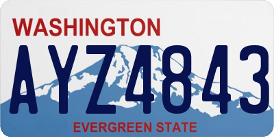 WA license plate AYZ4843